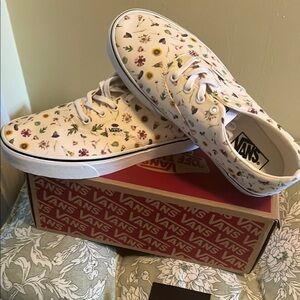 Vans White Slip-On Sneakers with Canvas Upper